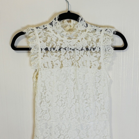 Anthropologie STORIA White Lace Learn to Love Bridal Party Rehearsal SZ Small - Picture 6 of 12